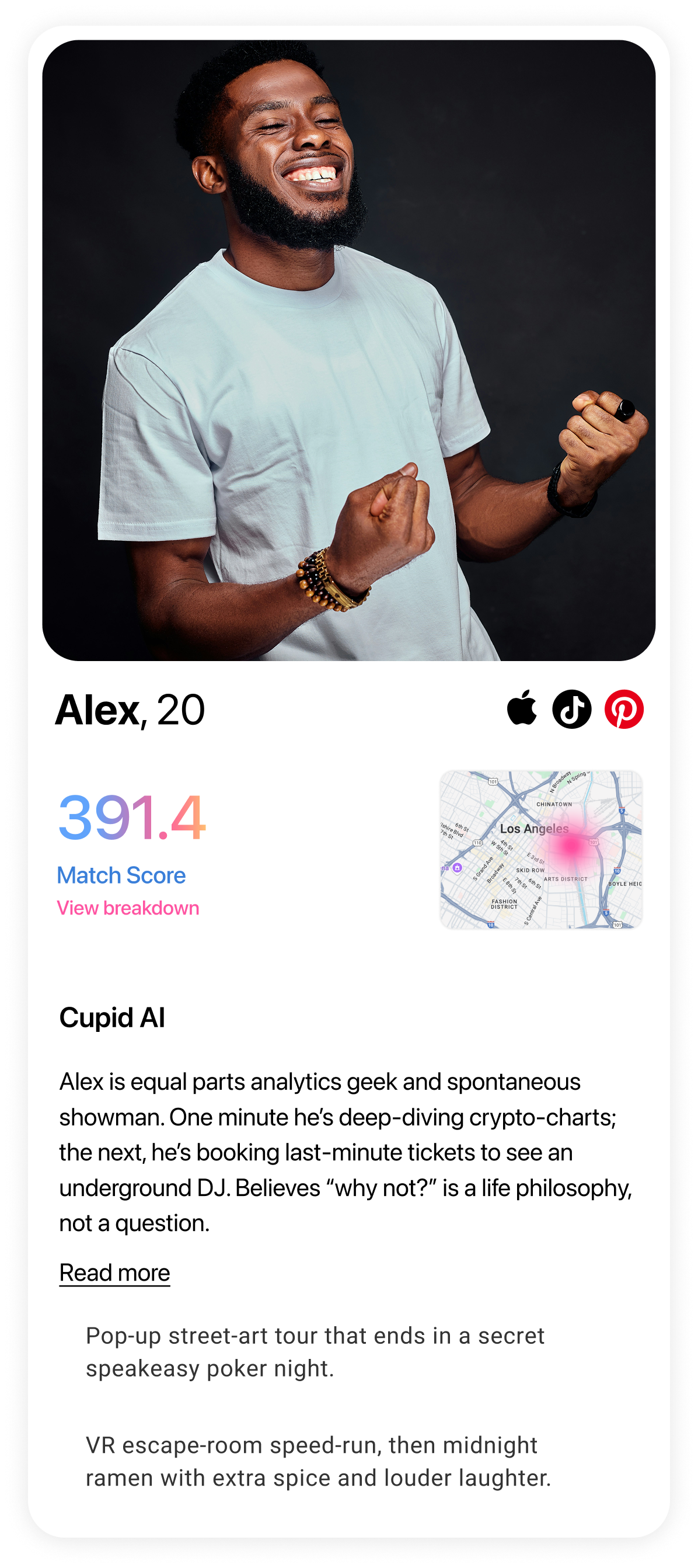 Alex profile preview